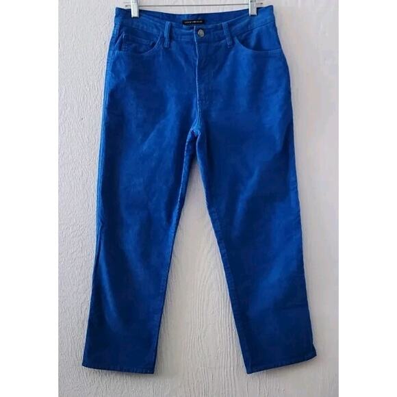 Lucky Brand Women 10/30 Casual Mid Rise Crop Straight Corduroy Pants Royal Blue - Picture 1 of 10